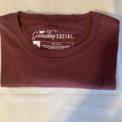 T-shirt Menâs SMALL Gameday Social & Apparel Company MAROON Burgundy 100% Cotton
