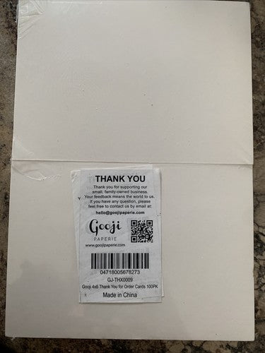 100 Pack 4 x 6 Gold Foil Pink Watercolor Thank You for Your Order Cards for