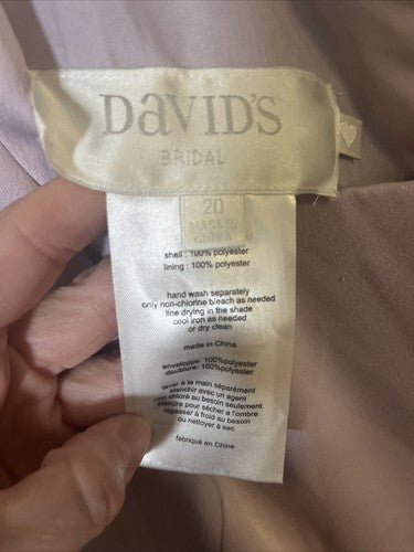 Davidâs Bridal Iris Purple Long Bridesmaid Dress Size 20 Plus Size Sleeveless