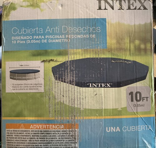 Intex Above Ground Pool Cover for 10ft Round Metal Frame Above Pools 28030E
