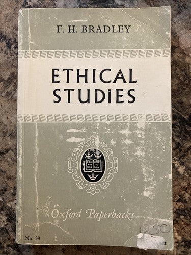 BOOK: Ethical Studies Oxford Paperbacks Vintage 1962 FH BRADLEY College Edu Vtg
