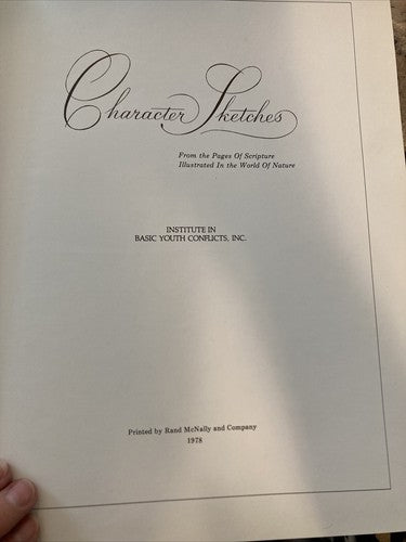 BOOK: Character Sketches Volume 1 1978 Hardcover Illustrated Nature Vintage