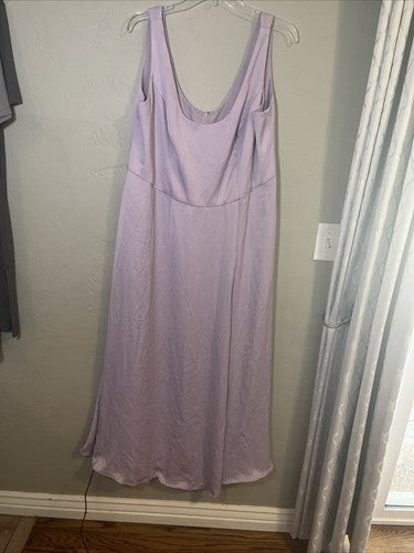 Davidâs Bridal Iris Purple Long Bridesmaid Dress Size 20 Plus Size Sleeveless