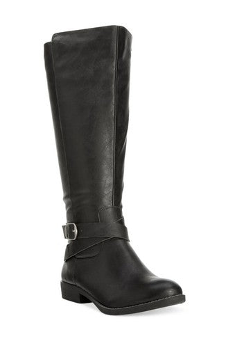 STYLE & COMPANY 7.5 Boots Womens Black Buckle Accent Round Toe Platform Zip-Up