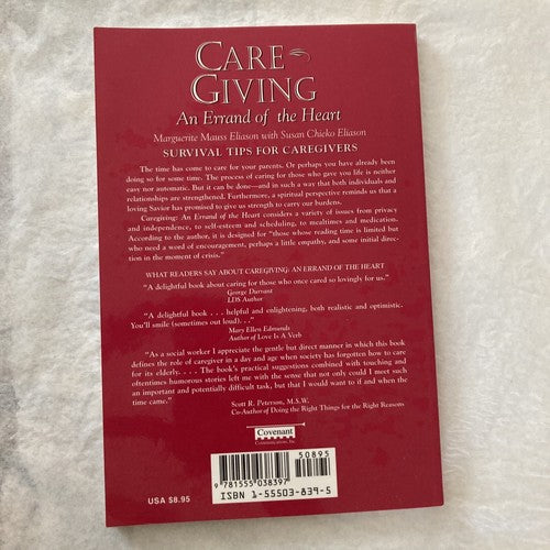 AUTOGRAPHED BOOK: Caregiving An Errand of the Heart Signed Susan Eliason