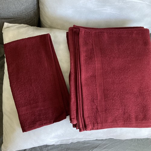 QTY: 12 Dish/Hand Towels Maroon Burgundy Golden Mills Jewel 27â x 16â Kitch/bath
