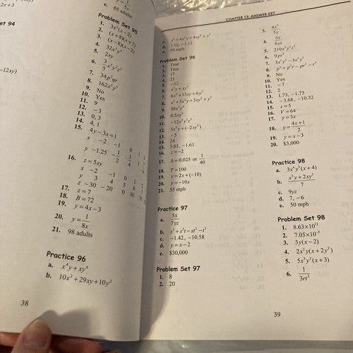 BOOK: Algebra 1: Answer Key & Test Bank - Paperback By Greg Sabouri Math School