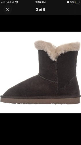 Style & Co. Womens tiny fur bootie Suede Closed Toe Mid-Calf, Olive, Size 5.0