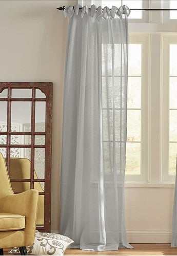 Vienna Window 1 Panel DUSTY BLUE 52X84â Sheer Curtain NEW In Bag Linen Polyester