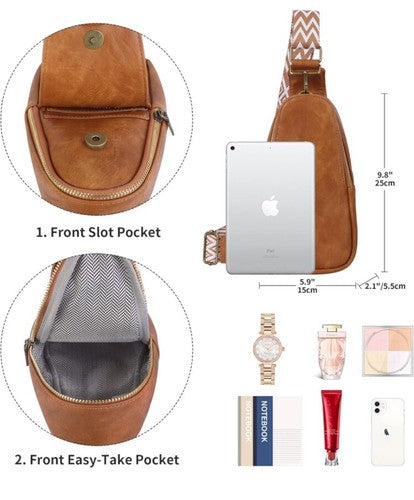 Sling Crossbody Cow Print Bag Women Chest Purse Fanny Pack Shoulder Backpack