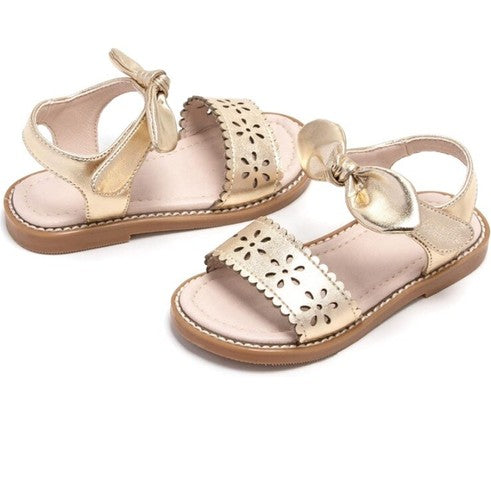 NWT Size 7 Girls Gold Toddler 7M Sandals Shoes   Flower Girl Wedding Sparkle