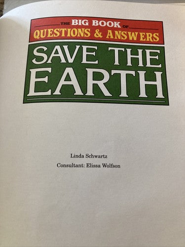 The Big Book of Questions & Answers Save the Earth (Hardcover) 1992 Vintage Kids