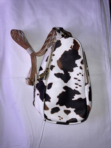 Sling Crossbody Cow Print Bag Women Chest Purse Fanny Pack Shoulder Backpack