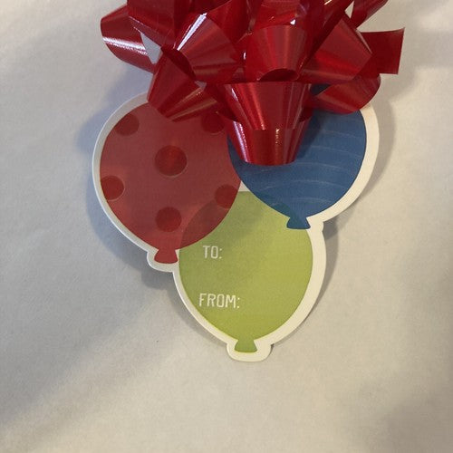 QTY: 6 Berwick Gift Wrap Set 3/16â X 40â Bow ribbon tag Birthday Red Ballon Set
