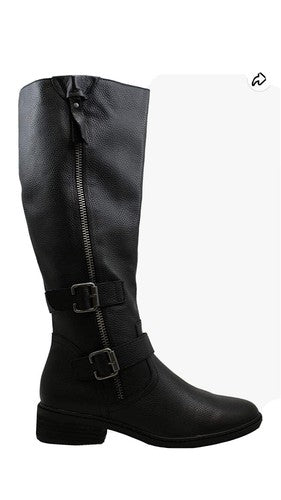 American Rag Womens Size 9 M Collins Suede Almond Toe Knee High Black Leather