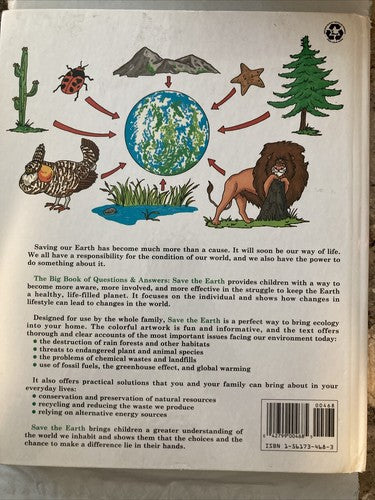 The Big Book of Questions & Answers Save the Earth (Hardcover) 1992 Vintage Kids
