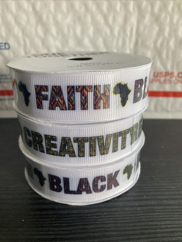 3 Ribbon 7/8â 3 Yard Africa Black History Month One Together Inspirational Faith