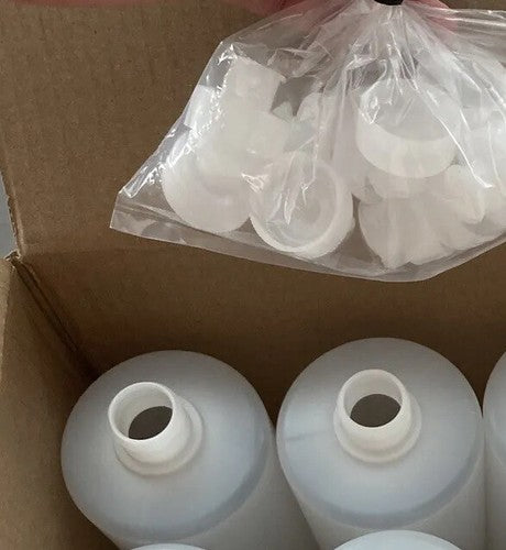 2-pack Squeeze 32 oz Sauce HDPE Plastic Cylinder Bottles White Flip Top Cap
