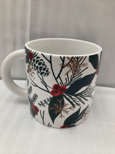 Set Of 2 2021 Starbucks PINECONES Holly Berry Holiday Christmas Mug Cup 12oz