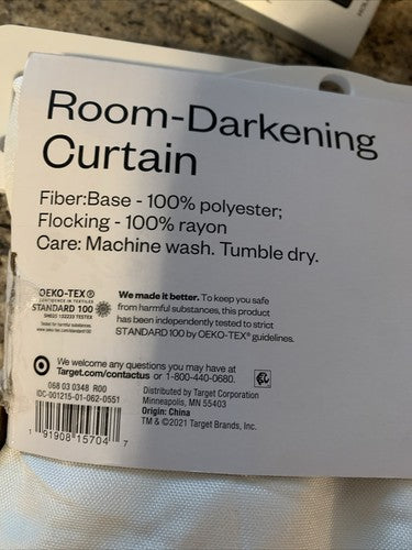 2 Panels 42"W x 84"L Room Darkening Heathered White Window Curtain Essentials