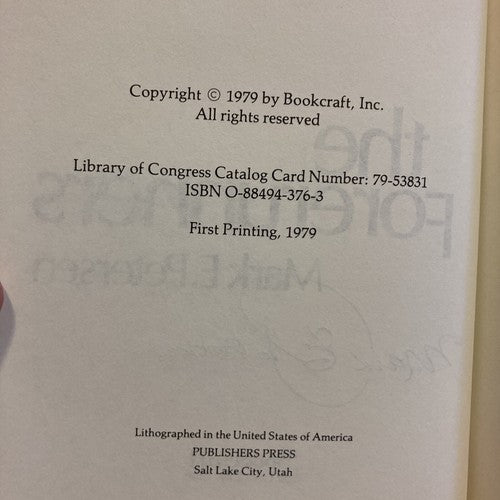 AUTOGRAPHED BOOK: THE FORERUNNERS Mark E Petersen Hardcover SIGNED NEW Vintage