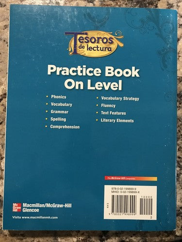 Grade 2 Practice Book Tesoros de lectura Spanish Reading Dual macmillan mcgraw