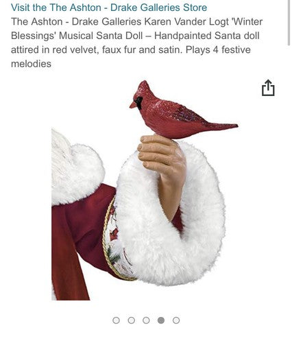 HTF Ashton-Drake 24â Santa Claus Winter Blessing Musical Doll Holiday Christmas
