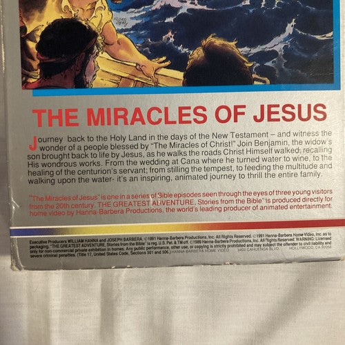 VHS Lot 2 Movies The Greatest Adventure The Miracles of Jesus & Moses religous