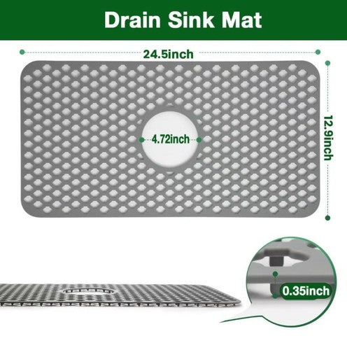NEW Silicone Sink Protector Kitchen Mat 24.5âx12.9âSilicone Raised Bottom Grid