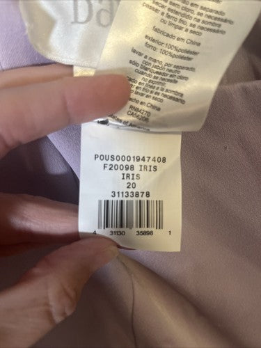 Davidâs Bridal Iris Purple Long Bridesmaid Dress Size 20 Plus Size Sleeveless