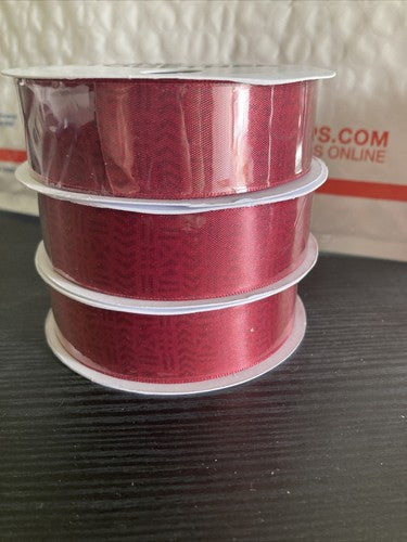 3 Ribbon 7/8â 3 Yard  Black History Month One Together Craft Plum Maroon Craft