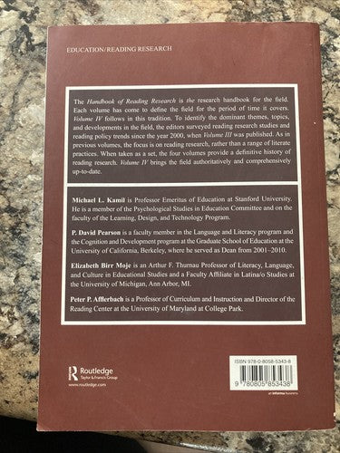 BOOK: Handbook of Reading Research Volume IV 4 Four  College Education Material