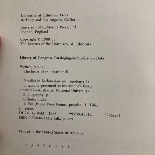BOOK: THE HEART OF THE PEARL SHELL: MYTHOLOGICAL DIMENSION Foi Sociality Weiner