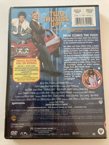 BRAND NEW Starsky & Hutch DVD 2004 Full-Screen Ben Stiller Owen Wilson Movie
