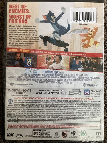 Tom and Jerry: The Movie (DVD & Digital Copy 2020 Cartoon Mouse Cat Funny