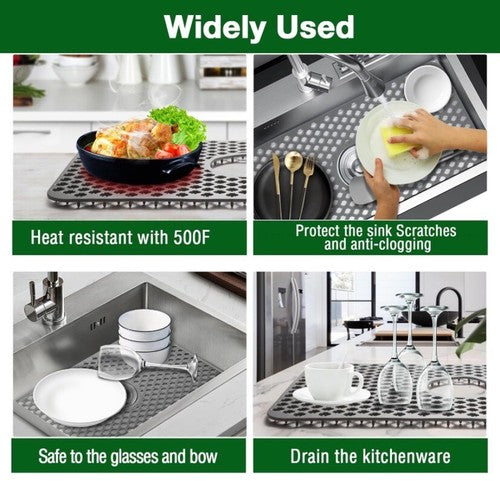 NEW Silicone Sink Protector Kitchen Mat 24.5âx12.9âSilicone Raised Bottom Grid