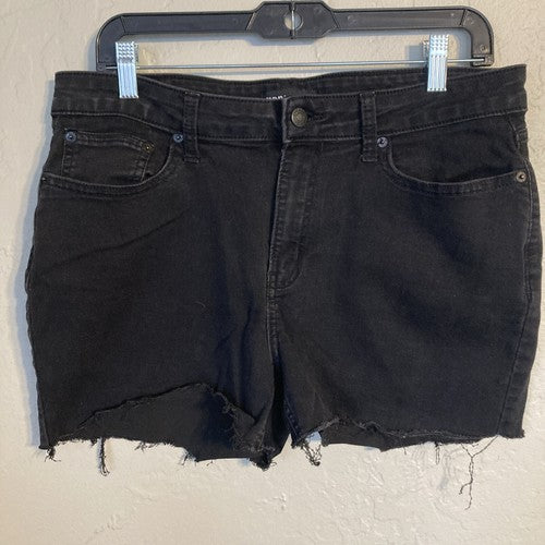DKNY Size 14 Jeans Womens Denim Cut Off Shorts Black Mid Rise Pockets Zipper