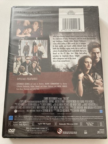 BRAND NEW Twilight DVD 2009 Robert Pattinson Kristen Stewart Vampire Love Movie