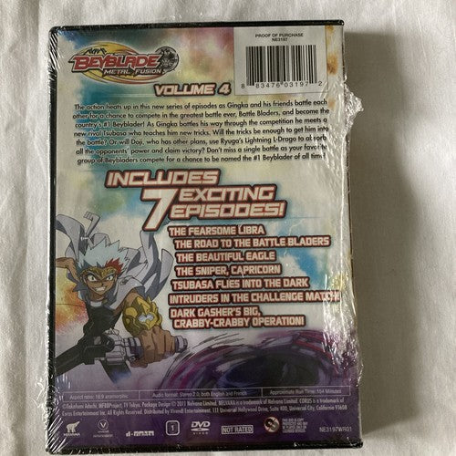 BRAND NEW Beyblade: Metal Fusion, Vol. 4 (DVD, 2011) Kids 7 Episodes Not Rated