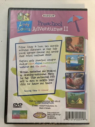 BRAND NEW Sealed DVD ~ Preschool Adventures II 2 Lindy & Loon's Songs Stories