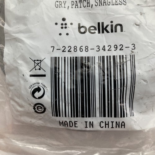 NEW Belkin 900 Series Cat. 6 UTP Patch Cable 10ft Grey A3L980-10-S