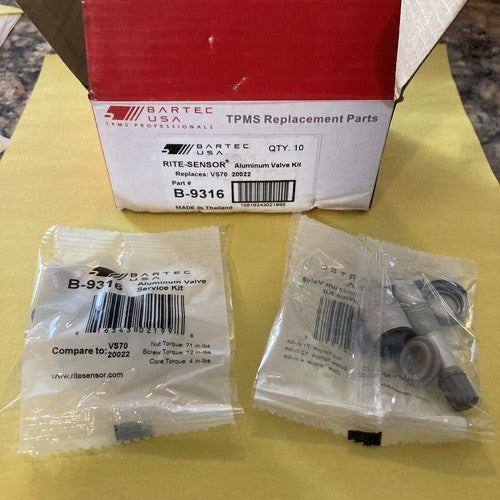 10 Pack Bartec USA B-9316 TPSM Service Kit Conti TG1C Kit & Valve Stem Gray Seal