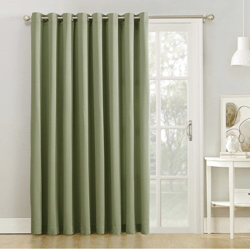 Sun Zero 84"H x 100âW Barrow Grommet Sliding Patio Door Curtain Panel Sage Green