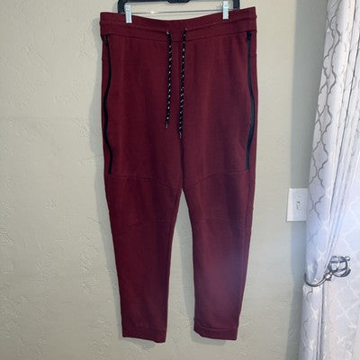 Royal Blue Men's Sweat Pant Solid Stretch Drawstring cuff leg 3XL Maroon Zippers