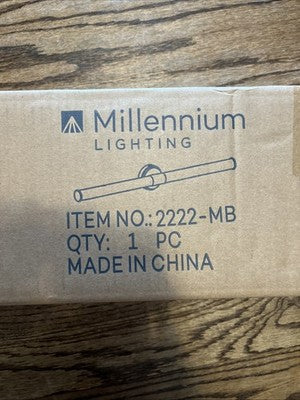 Millennium Lighting 2222-MB Trumann 2 Light 36"W LED Bath Bar, Matte Black