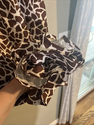 SHEIN Curve 3XL giraffe Print skirt Plus Size Long Boho Slit In Side Flowy Brown