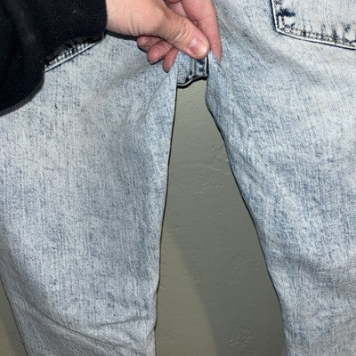 Empyre Womens Jeans Size 32 Blue Distressed Stretchy Acid Wash Tapered Ankle