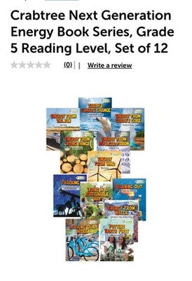 NEW Crabtree Next Generation Energy Book Series Grade 5 Reading Level Set of 12