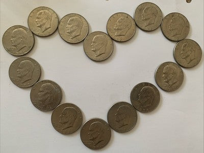 LOT Of 15 ~ Ike Silver dollars 1972 1974 1978 1776-1976 Bell Eagle Coins Collect