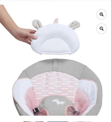 NEW Ingenuity Flora the Unicorn Soothing Bouncer Plush Fabrics & Melodies 0-6mo